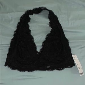 Black lace halter bralette urban outfitters